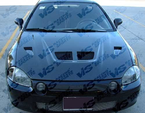 Honda Civic HB VIS Racing Xtreme GT Black Carbon Fiber Hood - 88HDCRXHBGT-010C