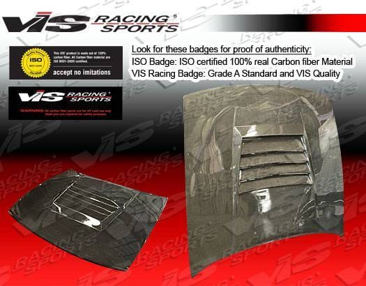 Nissan S13 VIS Racing Drift Black Carbon Fiber Hood - 89NSS132DDFT-010C