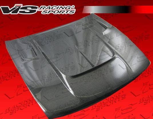 Nissan S13 VIS Racing Drift-2 Black Carbon Fiber Hood - 89NSS132DDFT2-010C