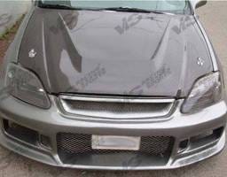 Acura Integra VIS Racing Invader Black Carbon Fiber Hood - 90ACINT2DVS-010C