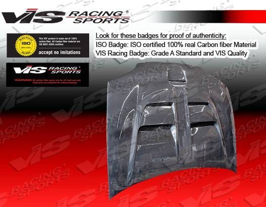 Honda Civic 2DR & Hatchback VIS Racing Fuzion Carbon Fiber Hood - 92HDCVC2DFUZ-010C