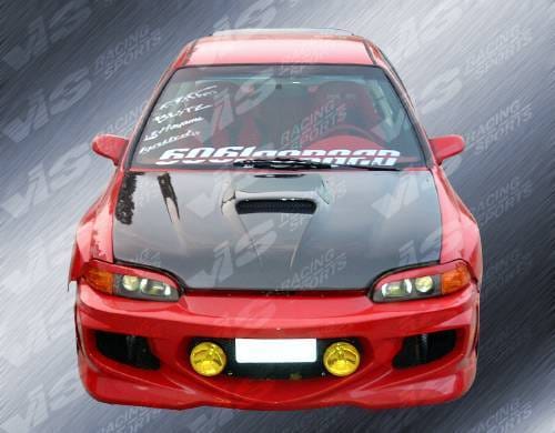 Honda Civic 2DR VIS Racing G Force Black Carbon Fiber Hood - 92HDCVC2DGF-010C