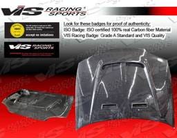 Honda Civic 2DR VIS Racing Monster-2 Black Carbon Fiber Hood - 92HDCVC2DMON2-010C