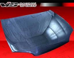 Honda Civic 2DR & Hatchback VIS Racing OEM Style Carbon Fiber Hood with Fuzion V1 Pattern - 92HDCVC2DOE-010V1C