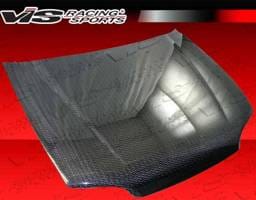 Honda Civic 2DR & Hatchback VIS Racing OEM Style Carbon Fiber Hood with Fuzion V2 Pattern - 92HDCVC2DOE-010V2C