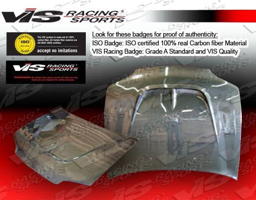 Honda Civic 4DR VIS Racing Monster Black Carbon Fiber Hood - 92HDCVC4DMON-010C