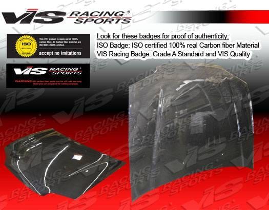 Honda Civic 4DR VIS Racing OEM Black Carbon Fiber Hood - 92HDCVC4DOE-010C