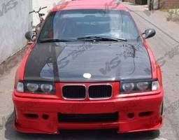 BMW 3 Series 2DR VIS Racing OEM Black Carbon Fiber Hood - 92BME362DOE-010C