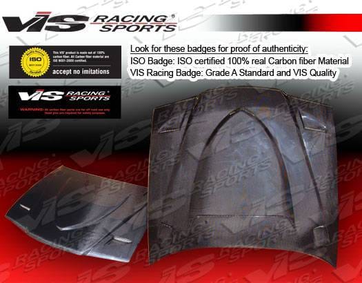BMW 3 Series 4DR VIS Racing Euro R Black Carbon Fiber Hood - 92BME364DEUR-010C