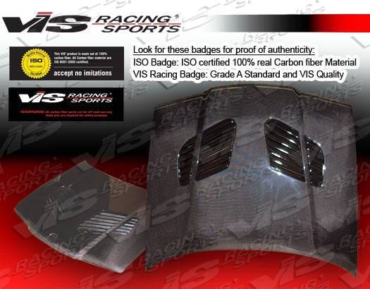 BMW 3 Series 4DR VIS Racing GTR Black Carbon Fiber Hood - 92BME364DGTR-010C
