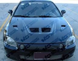 Honda Del Sol VIS Racing EVO Black Carbon Fiber Hood - 93HDDEL2DEV-010C