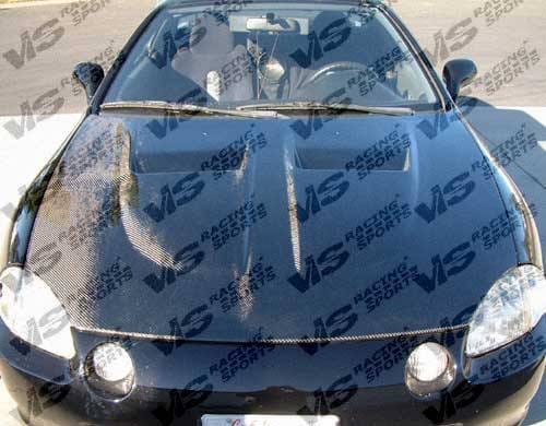 Honda Del Sol VIS Racing Xtreme GT Black Carbon Fiber Hood - 93HDDEL2DGT-010C