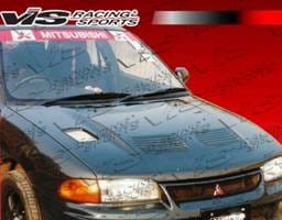 Mitsubishi Mirage 4DR VIS Racing EVO-3 Black Carbon Fiber Hood - 93MTMIR4DEV3-010C