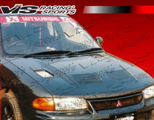 Mitsubishi Mirage 4DR VIS Racing EVO-3 Black Carbon Fiber Hood - 93MTMIR4DEV3-010C