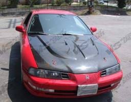 Honda Prelude VIS Racing Xtreme GT Black Carbon Fiber Hood - 92HDPRE2DGT-010C