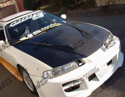 Honda Prelude VIS Racing Invader Black Carbon Fiber Hood - 92HDPRE2DVS-010C