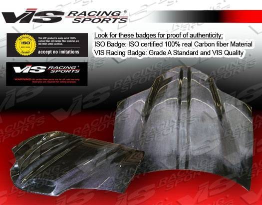 Pontiac Firebird VIS Racing GTO Black Carbon Fiber Hood - 93PTFIR2DGTO-010C