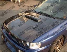 Subaru Impreza VIS Racing OEM Black Carbon Fiber Hood with Scoop - 93SBIMP4DOE-010C