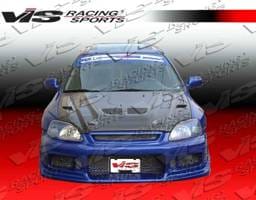 Honda Civic 2DR VIS Racing EVO Black Carbon Fiber Hood - 96HDCVC2DEV-010C
