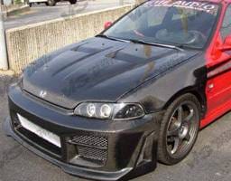 Honda Civic 2DR & 4DR VIS Racing Xtreme GT Black Carbon Fiber Hood - 96HDCVC2DGT-010C