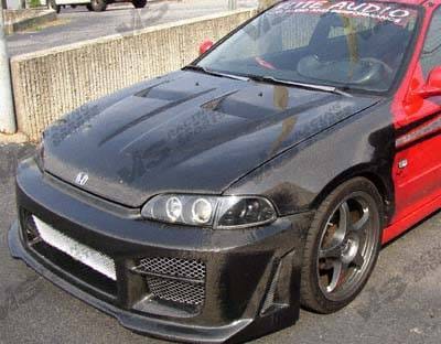 Honda Civic 2DR & 4DR VIS Racing Xtreme GT Black Carbon Fiber Hood - 96HDCVC2DGT-010C