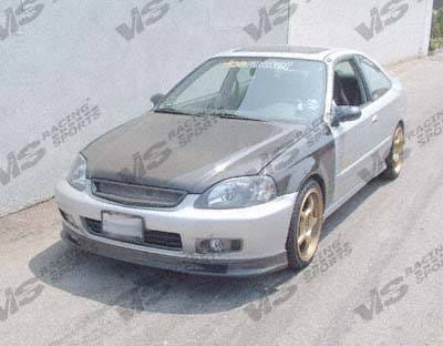 Honda Civic 2DR & 4DR VIS Racing OEM Black Carbon Fiber Hood - 96HDCVC2DOE-010C
