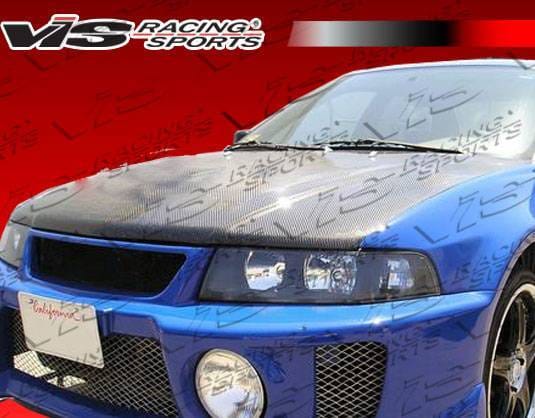 Mitsubishi Mirage 4DR VIS Racing OEM Black Carbon Fiber Hood - 97MTMIR4DOE-010C