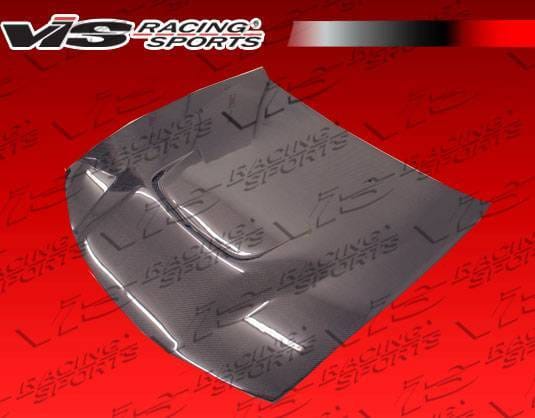 Nissan 240SX VIS Racing JS Black Carbon Fiber Hood - 97NS2402DJS-010C