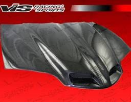 Pontiac Firebird VIS Racing GTO Black Carbon Fiber Hood - 98PTFIR2DGTO-010C