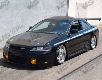 Honda Accord 2DR VIS Racing Invader Black Carbon Fiber Hood - 98HDACC2DVS-010C