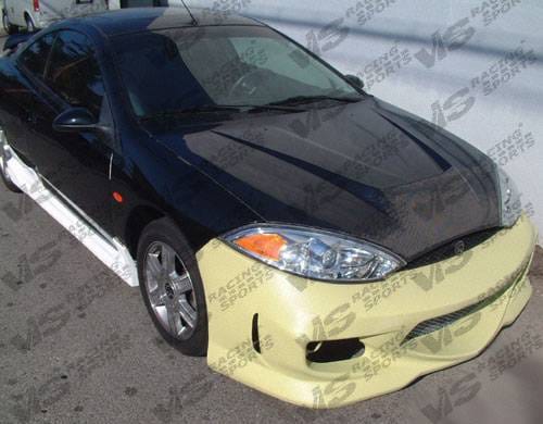 Mercury Cougar VIS Racing Invader Black Carbon Fiber Hood - 99MYCOU2DVS-010C