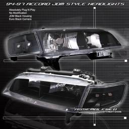 JDM Black Housing Euro  Headlights