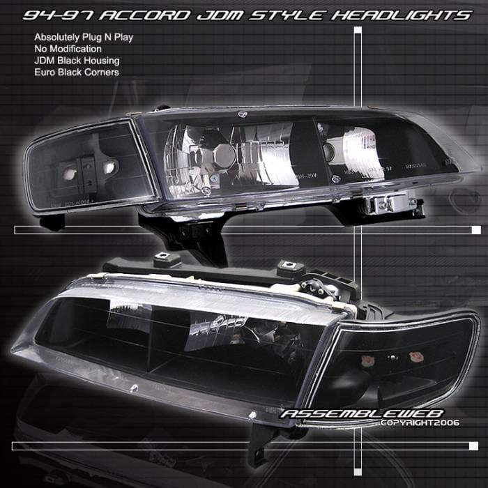 JDM Black Housing Euro  Headlights