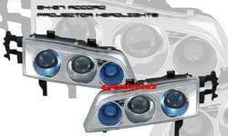 Chrome Housing Dual Blue Halo Pro Headlights