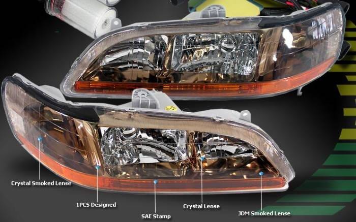JDM Chrome Smoked Headlights