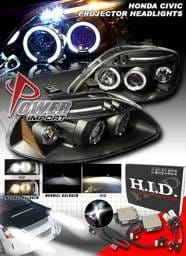 Black LED 2 Halo Projector Headlights