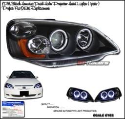 Black JDM  Halo Pro Headlights