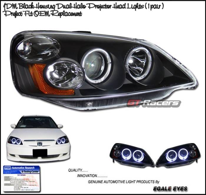 Black JDM  Halo Pro Headlights