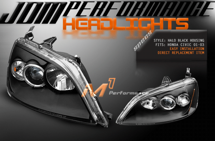 Rim Black-Clear Halo Pro Headlights