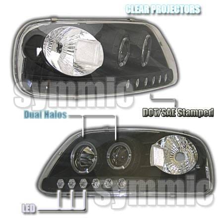 Black Clear Halo LED Pro Headlights