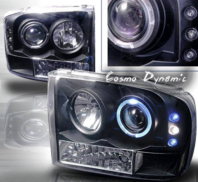 Black Dual Halo LED Headlights