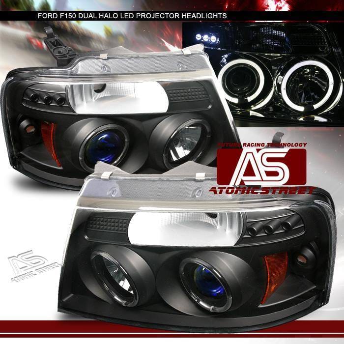 Black Dual Halo  LED Pro Headlights