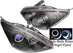 Black Blue Dual Halo Pro Headlights