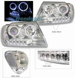 Chrome Clear Dual Halo Pro LED Headlights