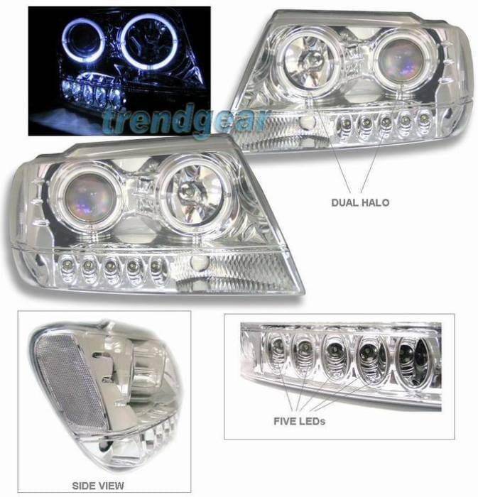 Chrome Clear Dual Halo Pro LED Headlights