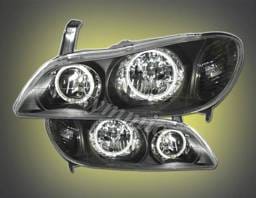 Euro Black Dual Halo Pro Headlights