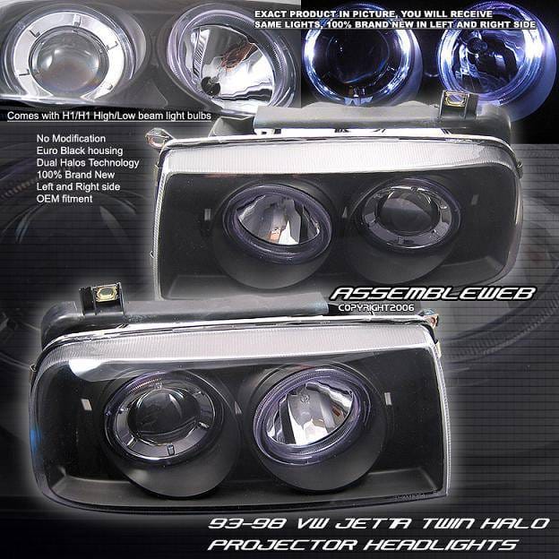 Euro Black Halo Headlights