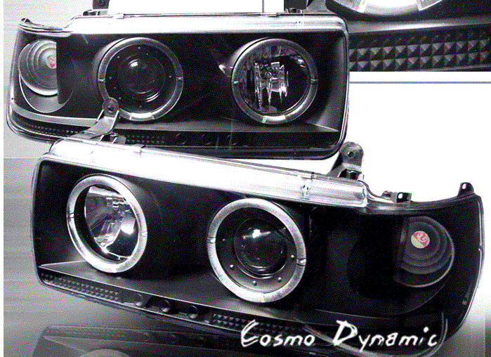 Black Dual Halo LED Pro Headlights