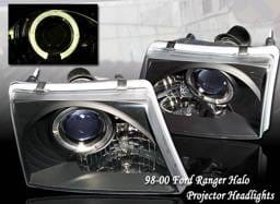 Black Blue Halo Pro Headlights