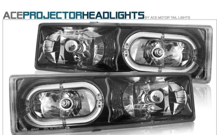 Black Chrome Halo Headlights